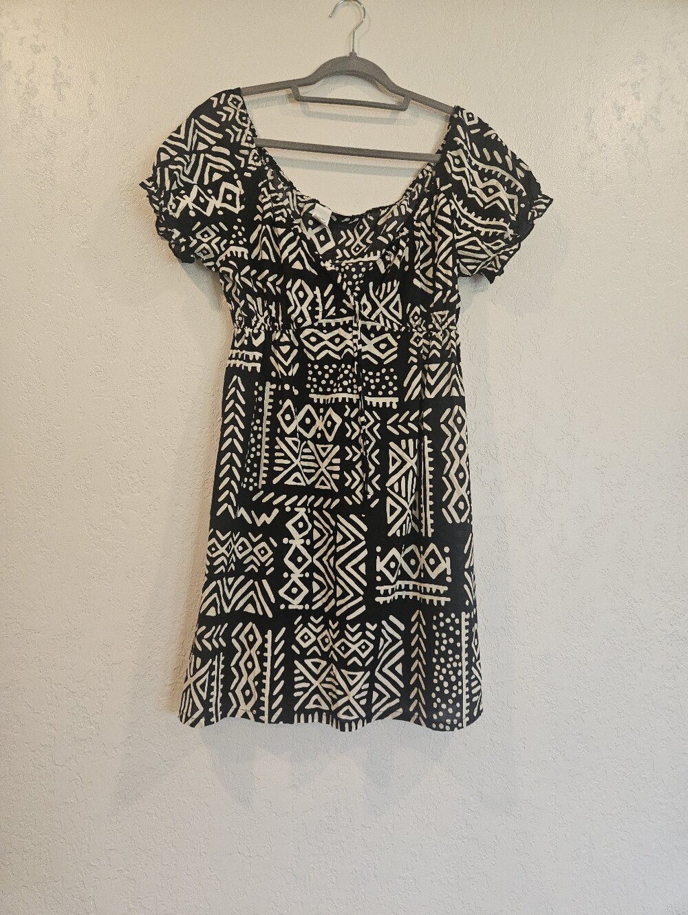 La Blanca by Rod Beattie Cotton Aztec Empire Waist Cover-Up Beach Dress Size Med